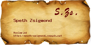 Speth Zsigmond névjegykártya